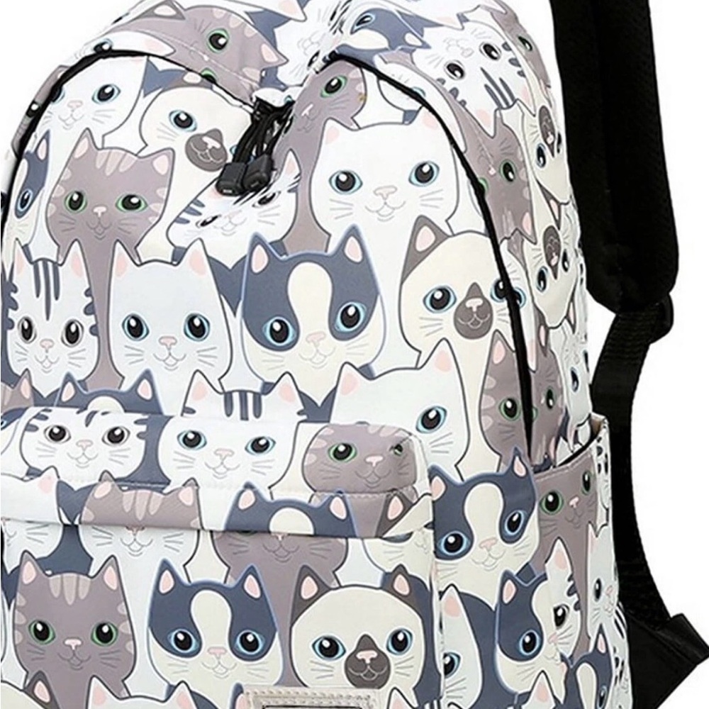 Chic Cat Pattern Backpack for Pet Lovers